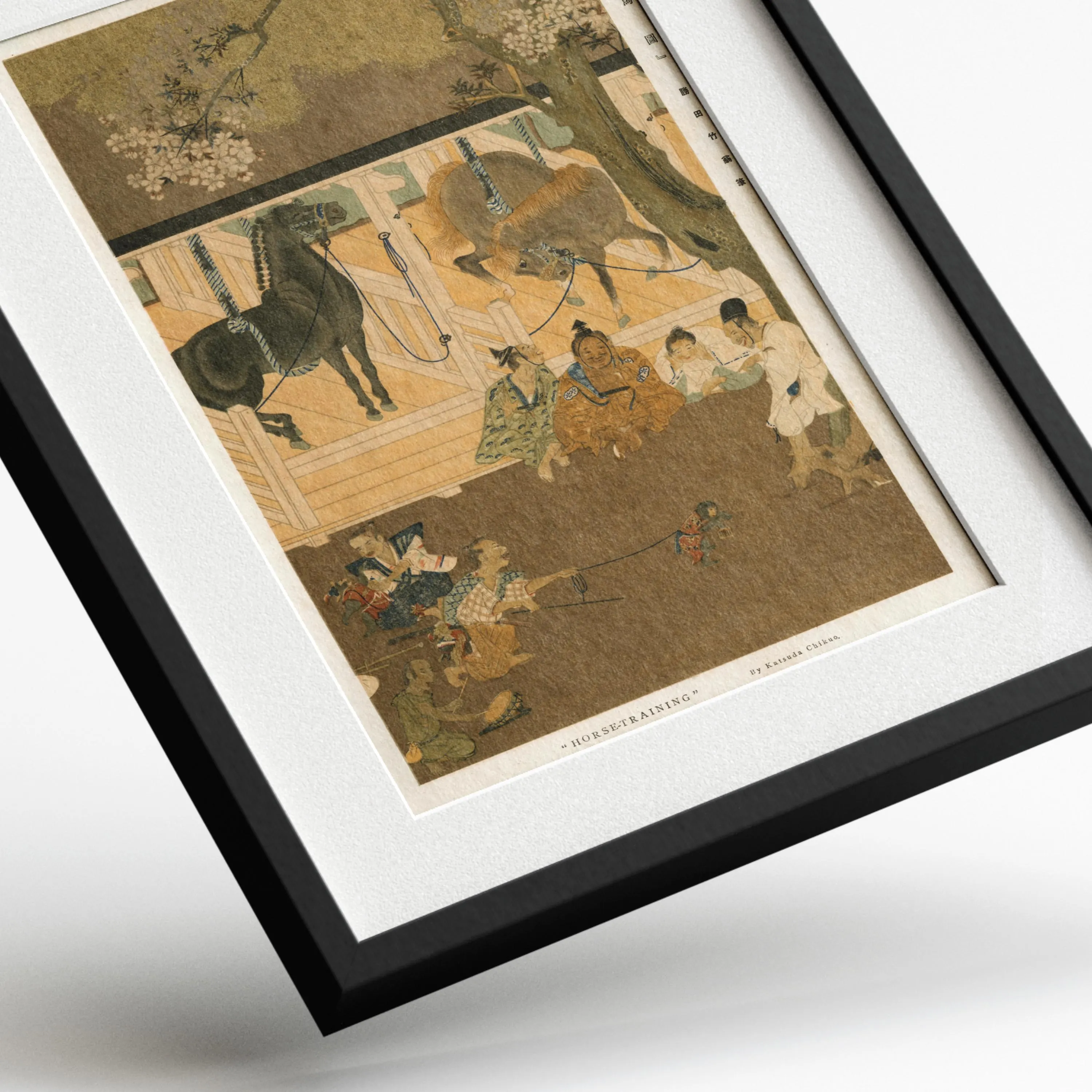 Horse-Training by Katsuda Chikuo — framed preview